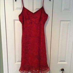 Red thin strapped multicolor Dress